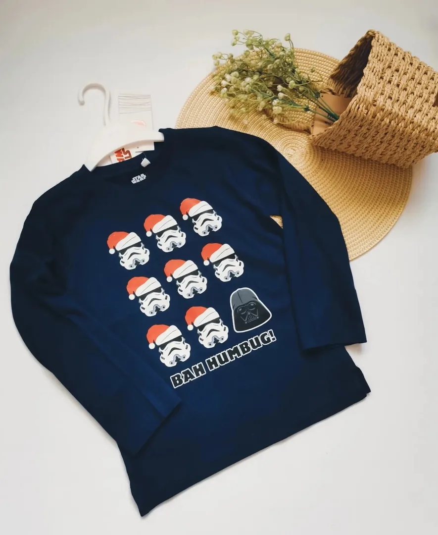 Реглан мальчику синий Bah Humbug